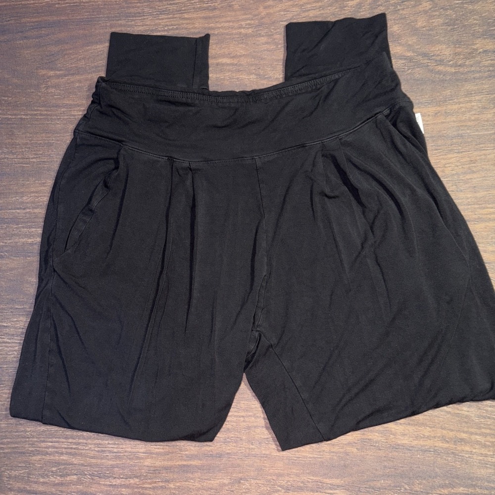 Boody Downtime Lounge Jogger Pants Women's Size Large Black Bamboo Pockets - Picture 1 of 7